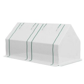 Portable Garden Hot House 6x3x3 ft with Two PE/PVC Covers 2 Roll Up Windows Clear