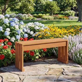 2-Person Outdoor Garden Bench with Solid Wooden Frame for Backyard