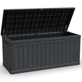 260 Gallon Large Outdoor Storage XXL Deck Box for Patio Furniture, Outdoor Cushions, Garden Tools and Sports/Pools Equipment, Waterproof Resin