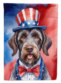 German Wirehaired Pointer Patriotic American Garden Flag Mailbox Flag Decorative Yard Flag Banner Outside Patio Artwork Yard Flower Beds, Garden