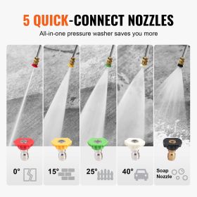 Gas Pressure Washer, 3500 PSI 2.6 GPM, Gas Powered Pressure Washer with Aluminum Pump, Spray Gun and Extension Wand, 5 Nozzle Set, for Fences, Ho