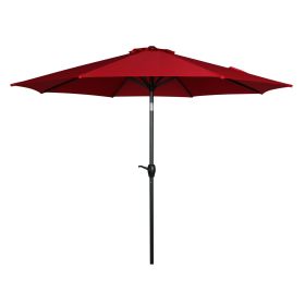 9' Red Crank Lift and 3 Position Tilt Patio Umbrella (Color: 1 Pack)